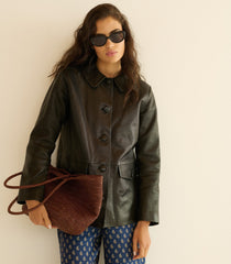 NICO LEATHER JACKET -- BLACK