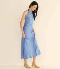 NOEMIE DRESS -- PERIWINKLE CADIZ FOULARD