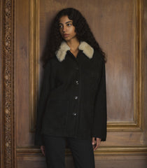 NOLAN SUEDE JACKET -- BLACK