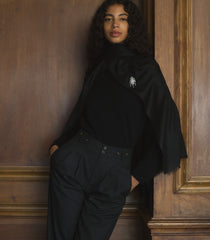 FOULARD EN PASHMINA -- NOIR