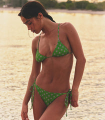 POSITANO BIKINI BOTTOM -- VERT CADIZ FOULARD