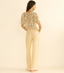 SALONA TOP -- CERISE ET FLEUR