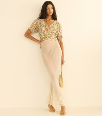 SALONA TOP -- CERISE ET FLEUR