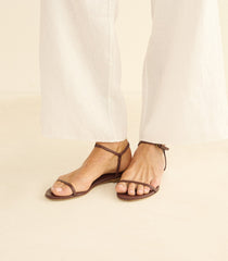 SARTENE SANDAL -- DARK CHOCOLATE NAPPA