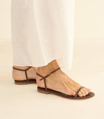 SARTENE SANDAL -- DARK CHOCOLATE NAPPA