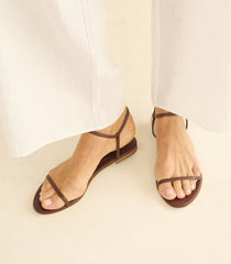 SARTENE SANDAL -- DARK CHOCOLATE NAPPA