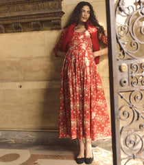 SERAPHINA DRESS -- ROSSO LANTANA FLORAL