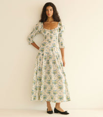 SERAPHINA DRESS -- CRÈME LANTANA FLORAL