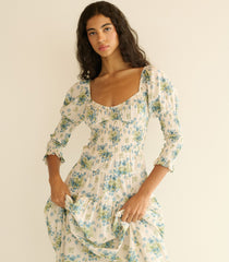 SERAPHINA DRESS -- CRÈME LANTANA FLORAL