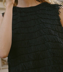 SOIRÉE TUNIC TOP -- BLACK