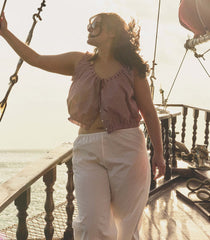 TRAVELER TOP -- MULBERRY LA MADDALENA GINGHAM