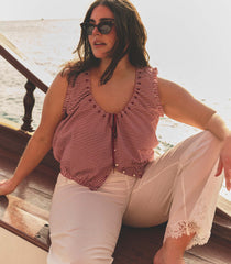 TRAVELER TOP -- MULBERRY LA MADDALENA GINGHAM