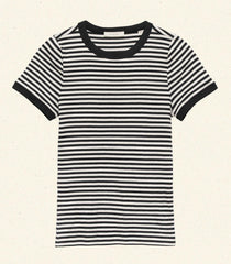 VIVI TEE -- BLACK NANTUCKET STRIPE