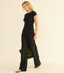 VIVI TEE -- BLACK QUELLE JOLIE POINTELLE
