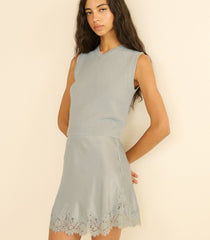 WINSTON CASHMERE VEST -- EUCALYPTUS