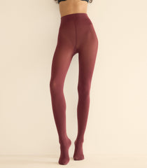WOLFORD VELVET DE LUXE 66 TIGHTS -- MIDNIGHT RED