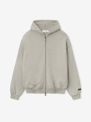 Embossed 90s Fit Fleece Zip-Up Hoodie
