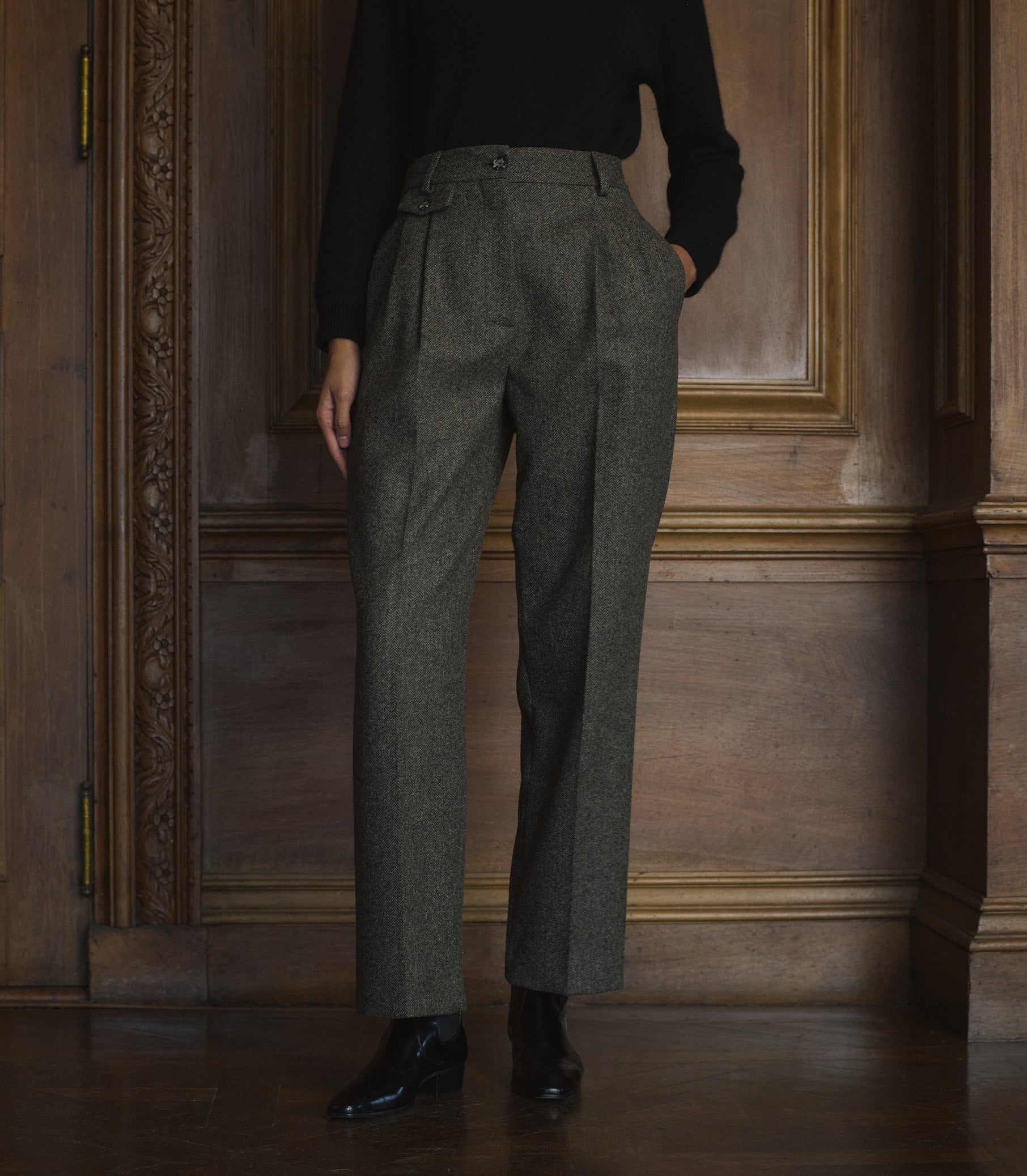CHESTER PANT -- ENGLISH HERRINGBONE