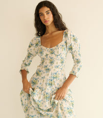 SERAPHINA DRESS -- CRÈME LANTANA FLORAL