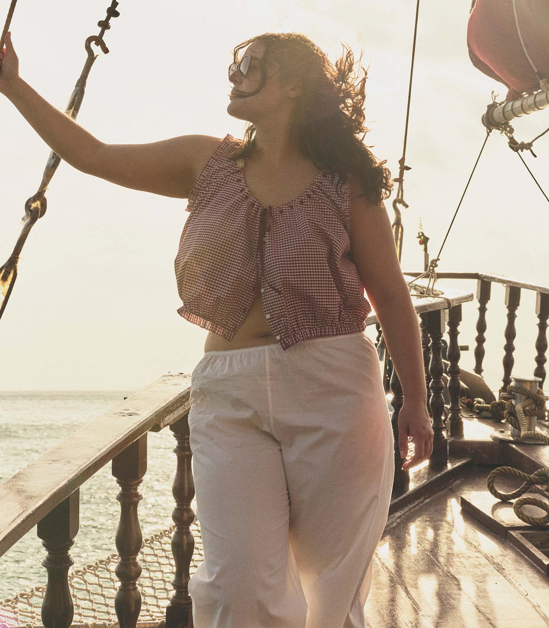 TRAVELER TOP -- MULBERRY LA MADDALENA GINGHAM